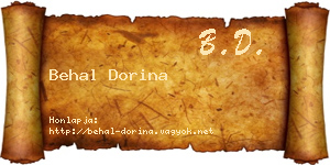 Behal Dorina névjegykártya